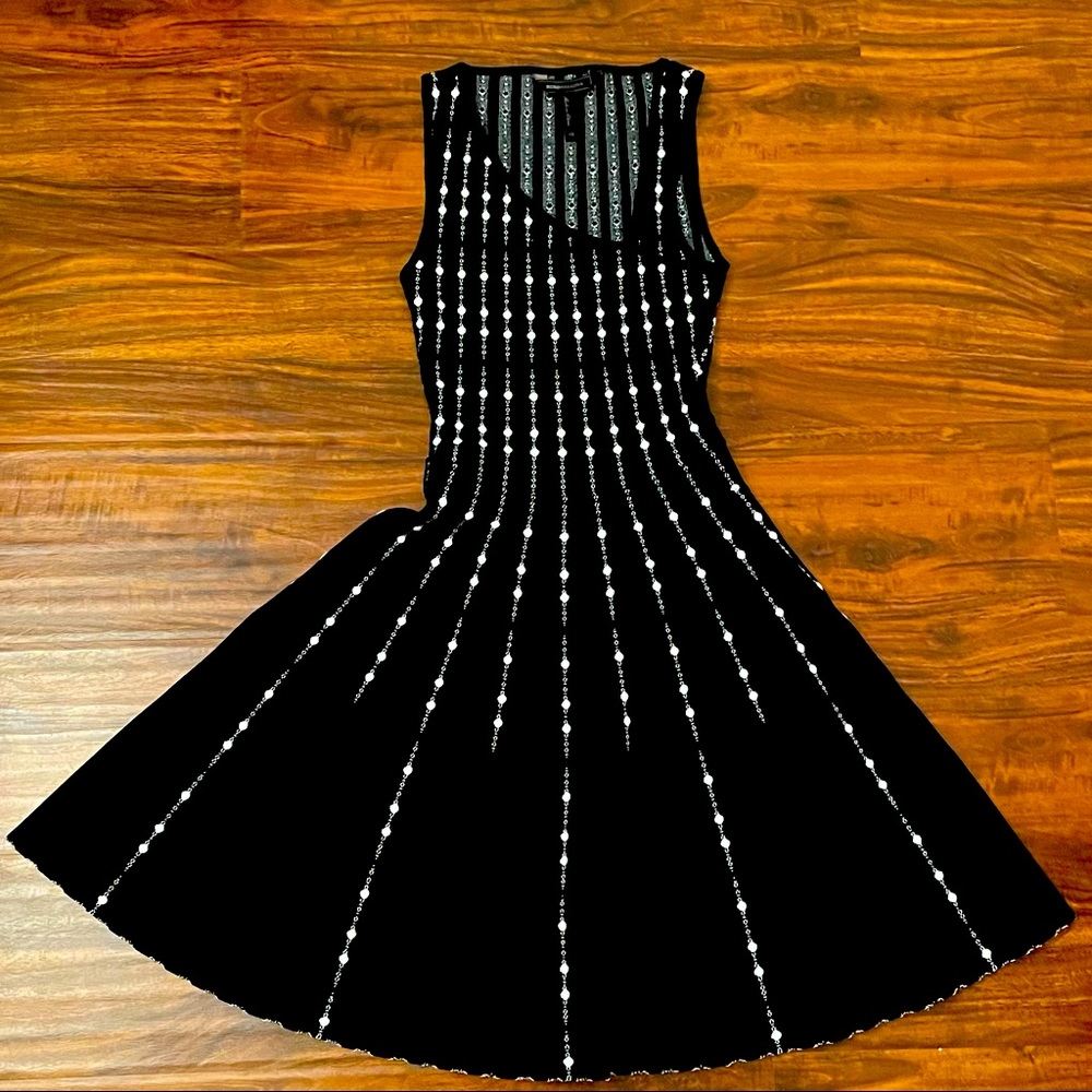 BCBGMaxAzria pleated fit and flare dress